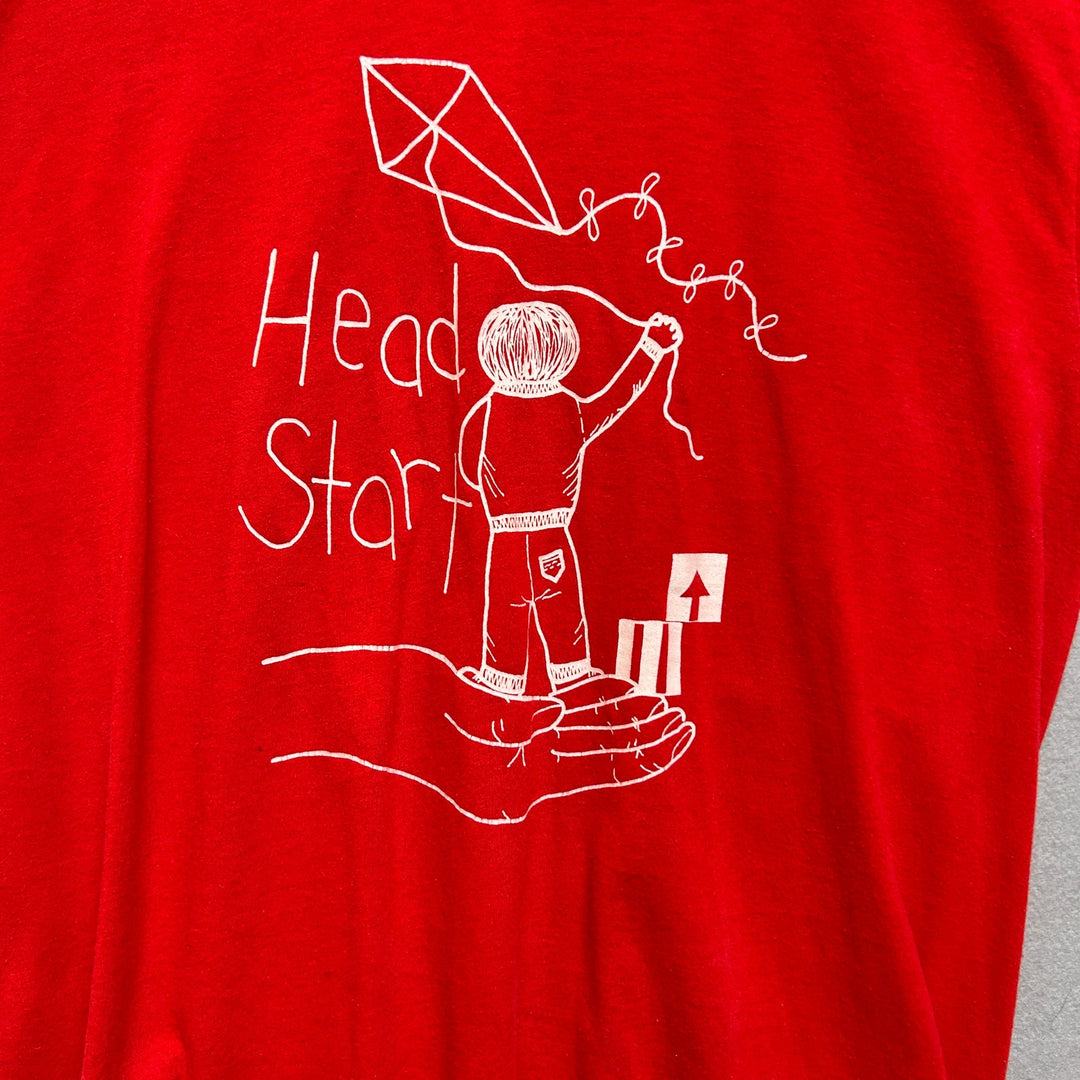 Vintage Head Start Early Education Red Screen Stars Shirt XL