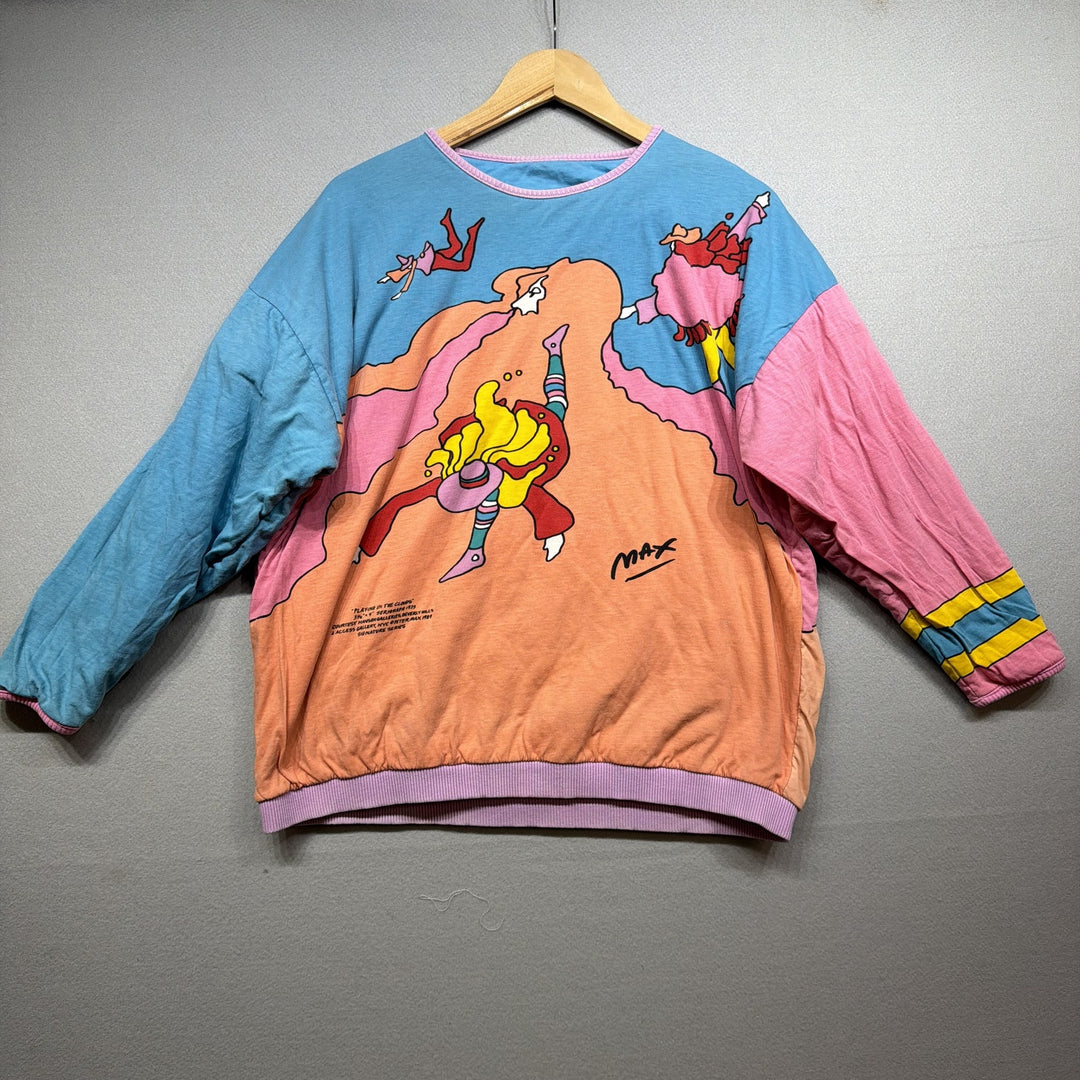 Vintage 80s Peter Max Reversible Sweatshirt Size XL