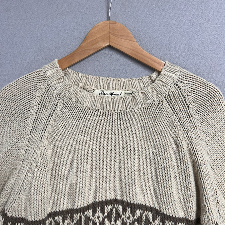 Vintage Eddie Bauer Women's Cotton Linen Blend Sweater Size XL