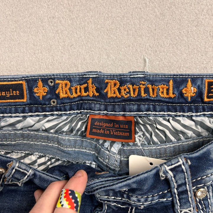 Women's Rock Revival Shaylee Straight Big Stitch Jeans 34x32