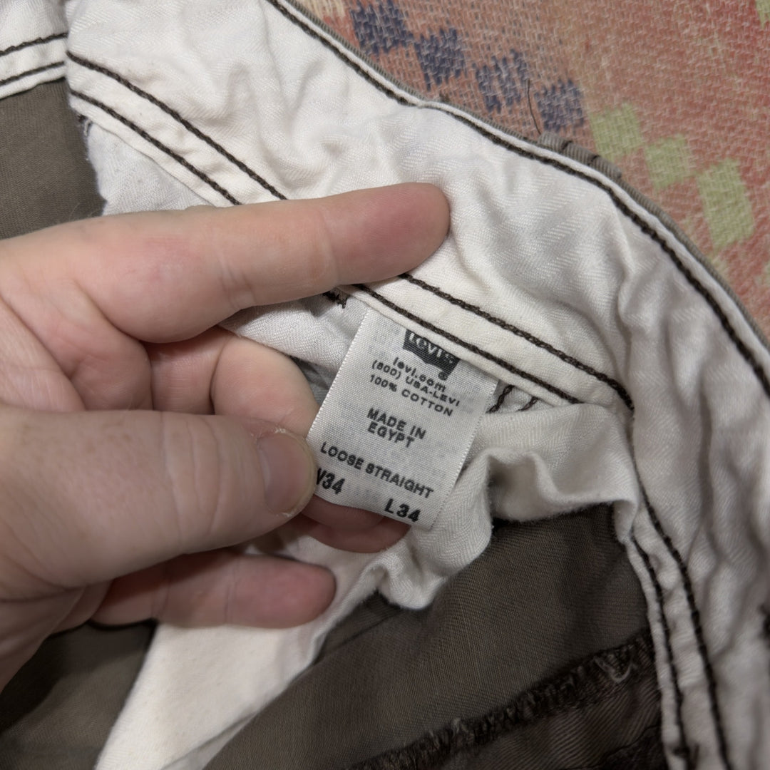 Levi's Vintage Workwear Loose Fit Cargo Pants Size 34 2000s Y2K Baggy