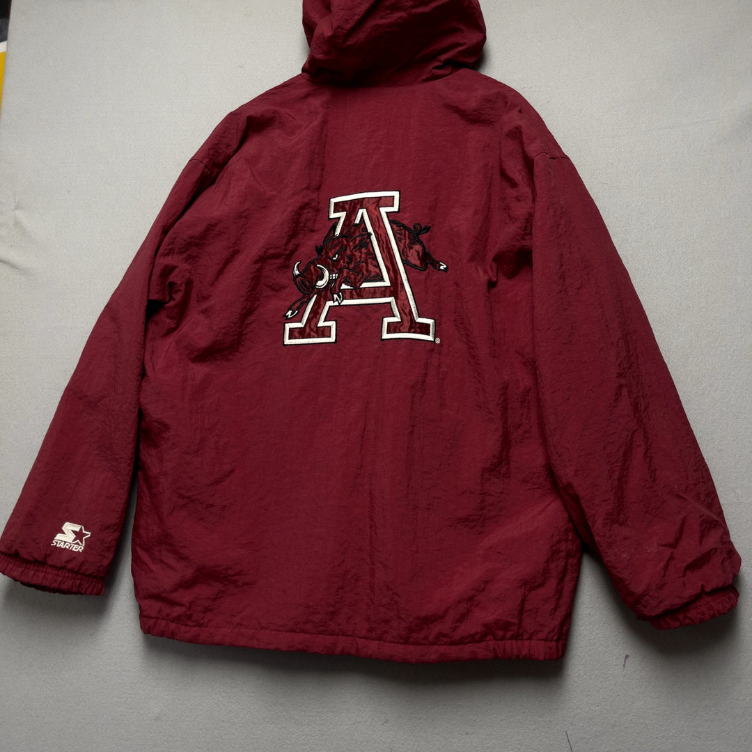 90's Starter Arkansas Razorback Jacket Jumping Hog Size XL