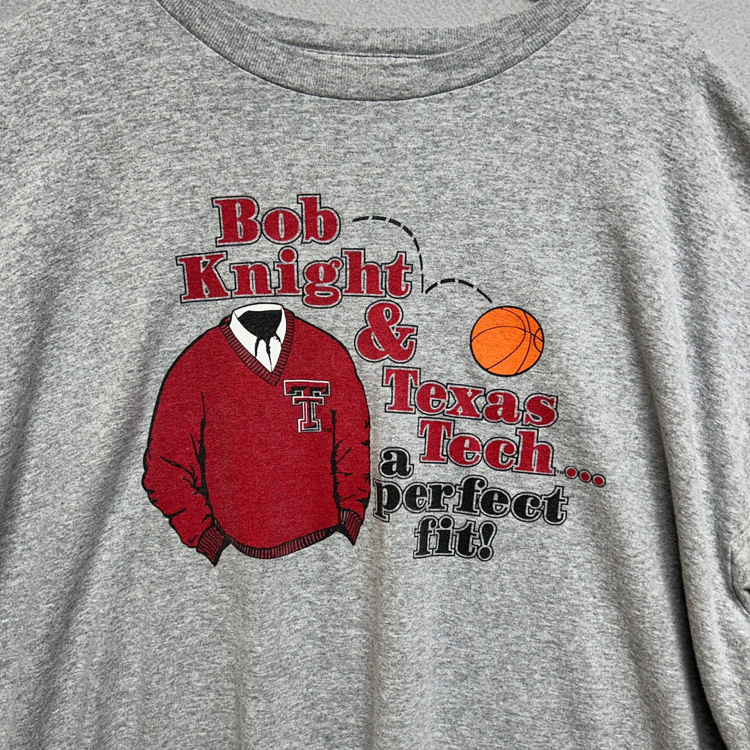 Vintage Bob Knight Texas Tech Basketball T Shirt Size XXL