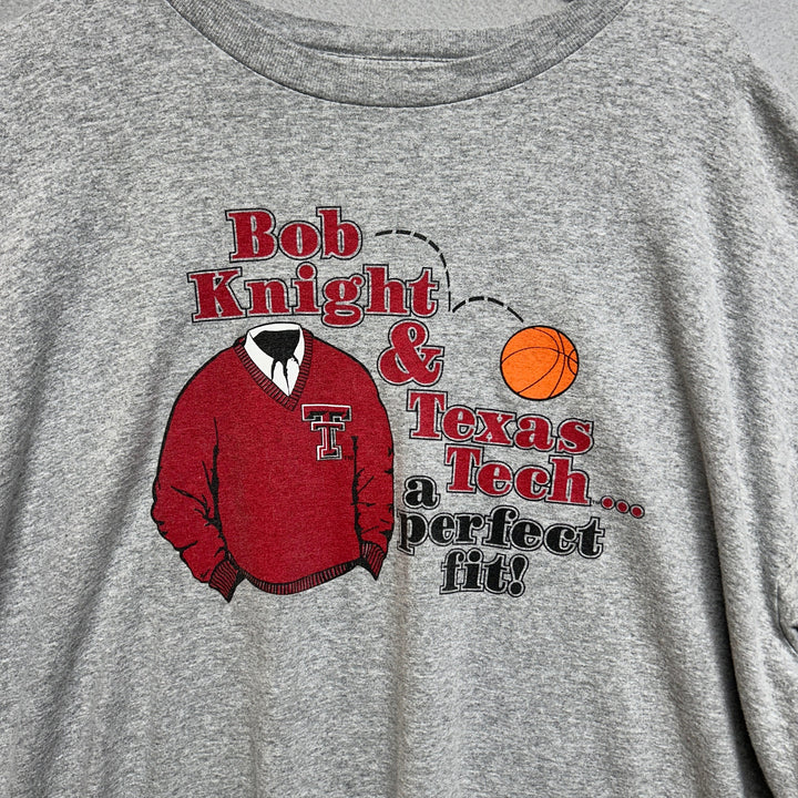 Vintage Bob Knight Texas Tech Basketball T Shirt Size XXL