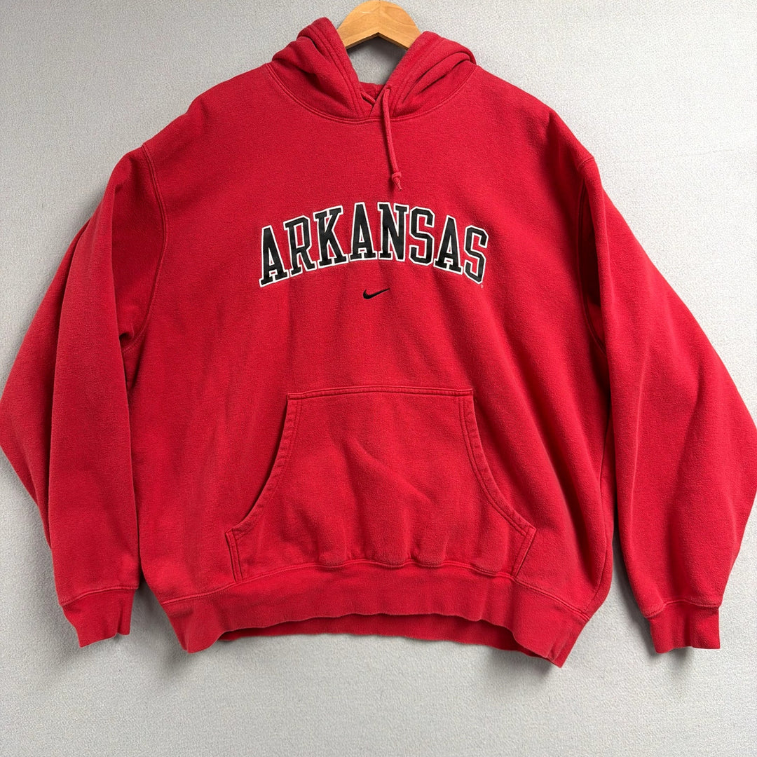Vintage Nike University Of Arkansas Center Swoosh Hoodie Size XL