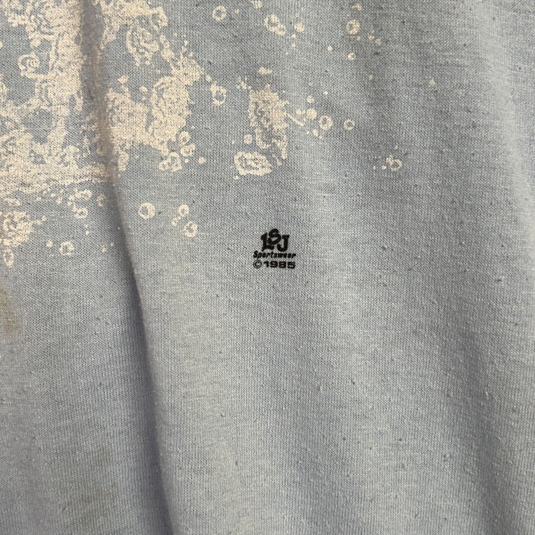 1985 LSJ Sportswear Bass Fish Light Blue Shirt Size Large