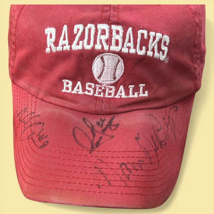 Vintage 2000s Arkansas Razorbacks Baseball Autographed Snapback Hat