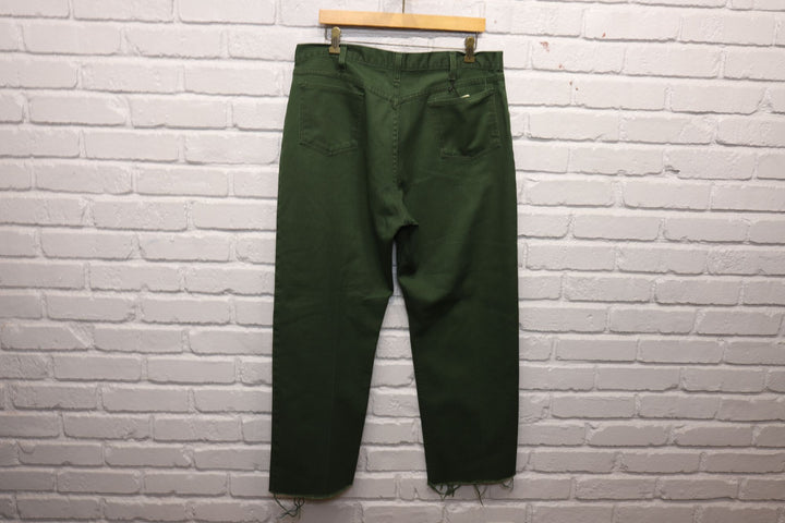 70s sears green work pants size 26/21