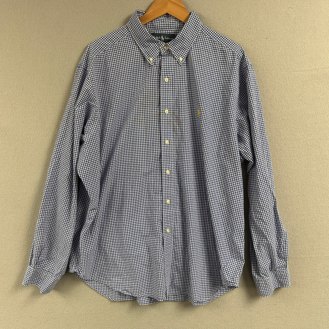 Polo Ralph Lauren Blue Gingham Plaid Shirt Size XXL