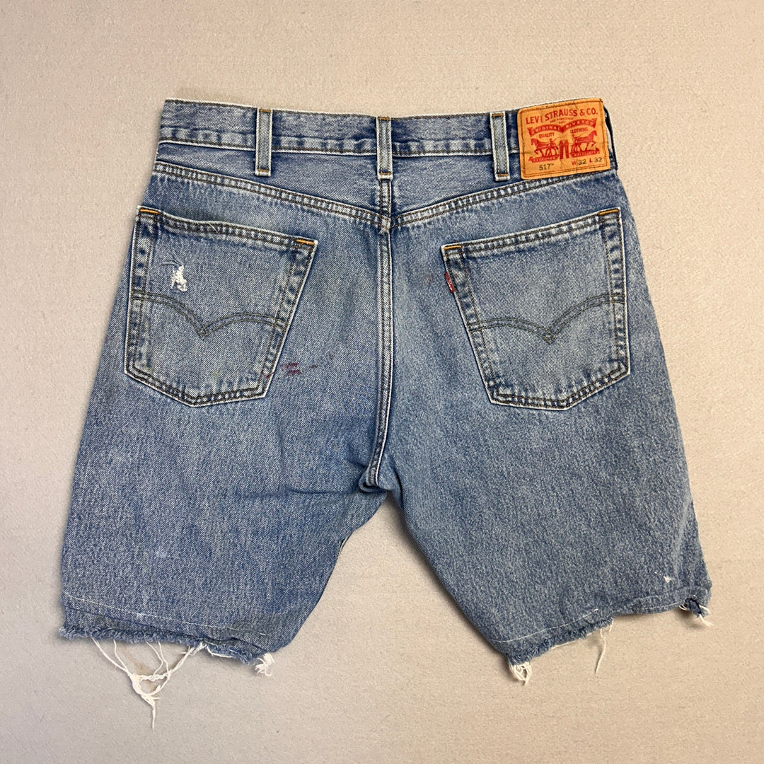Levis 517 Cut Off Denim Jean Shorts Size 32