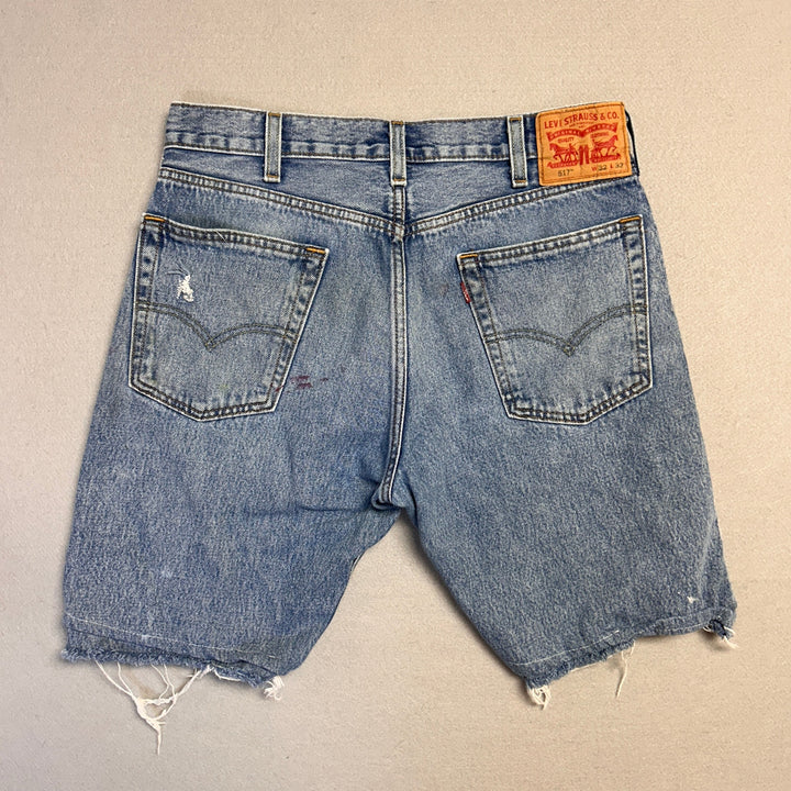 Levis 517 Cut Off Denim Jean Shorts Size 32