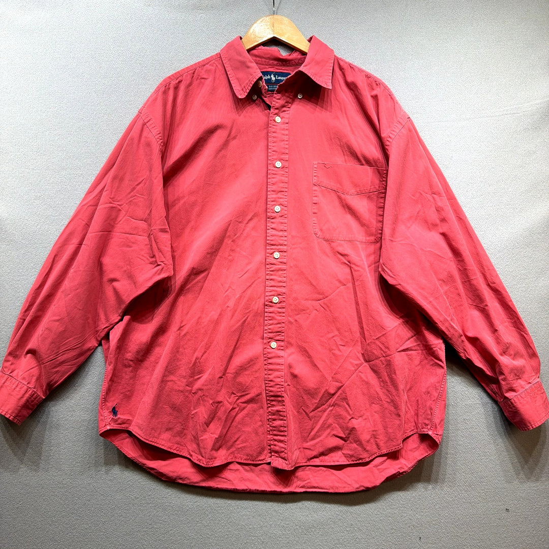 Vintage Polo Ralph Lauren Pink Big Shirt Size Large