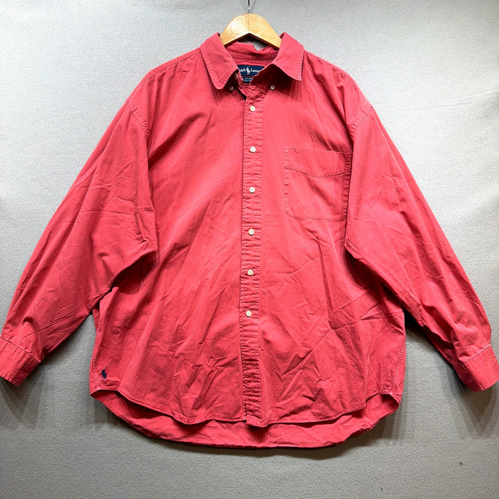 Vintage Polo Ralph Lauren Pink Big Shirt Size Large