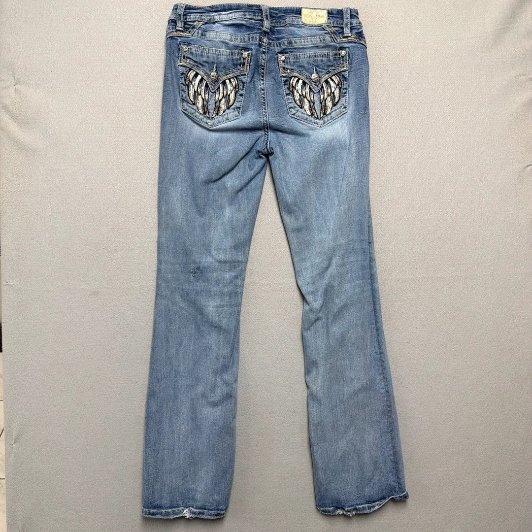 Vintage Miss Me Y2K Embroidered Pocket Jeans Size 34