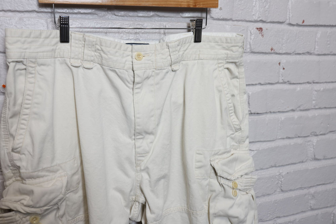 2000s polo ralph lauren white cargo shorts size 39/10.25