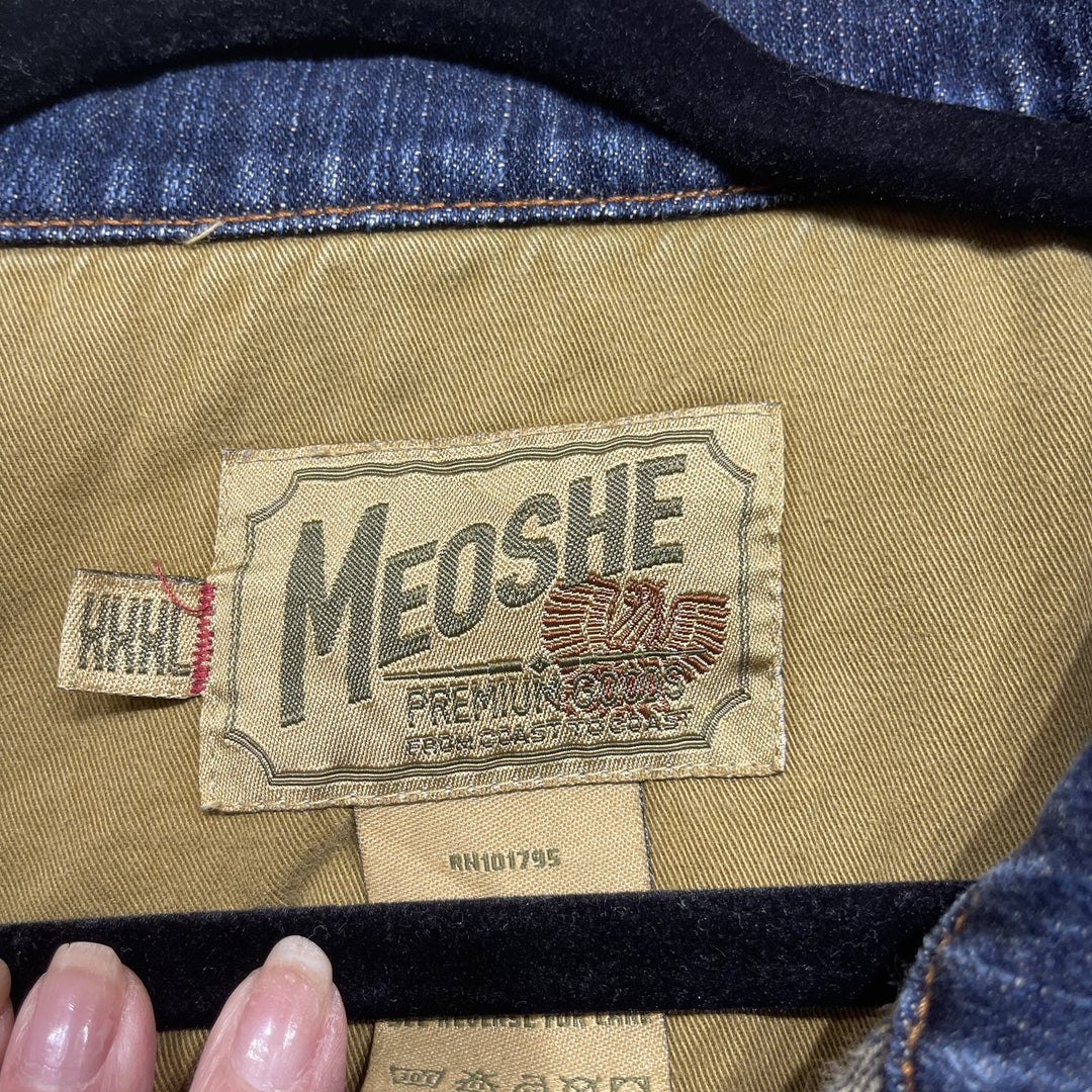 Vintage Y2K Meoshe Embroidered Denim Jacket Size XXXL