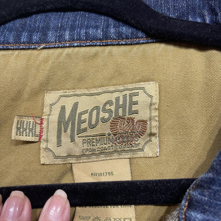 Vintage Y2K Meoshe Embroidered Denim Jacket Size XXXL