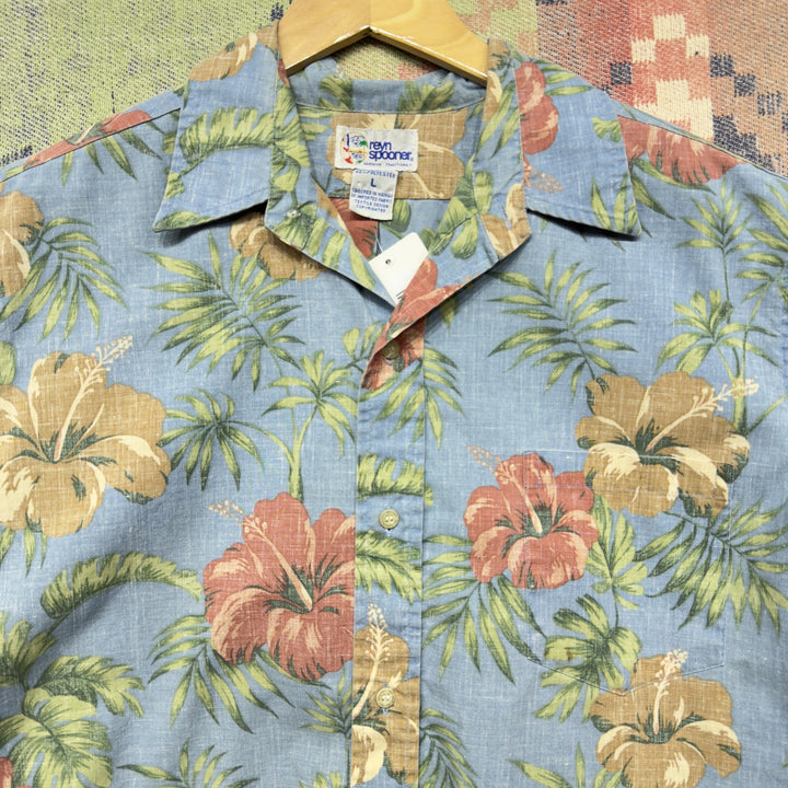 Reyn Spooner Vintage Hawaiian Floral Button Down Shirt Large 90s