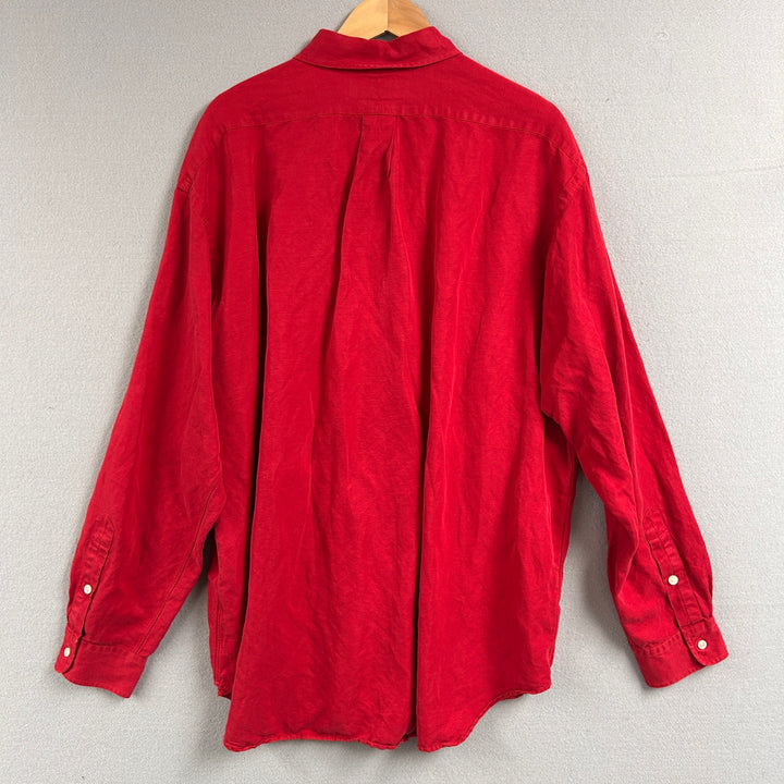 Vintage Polo Ralph Lauren Silk and Linen Blake Button Down Shirt Size XL