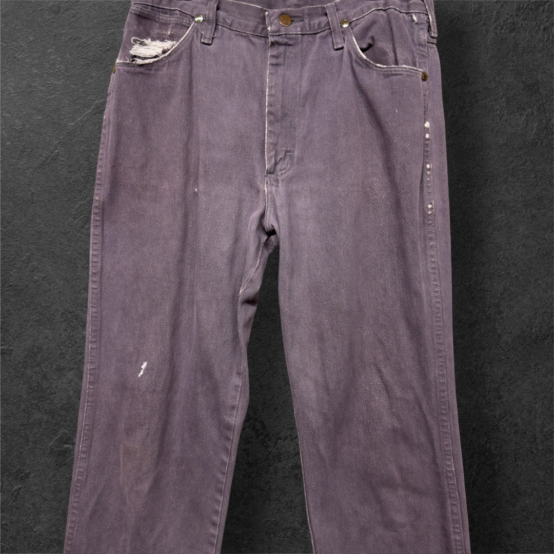 Vintage Wrangler Purple 90s Distressed Faded Jeans Size  32