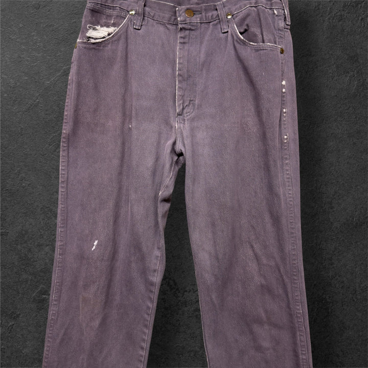 Vintage Wrangler Purple 90s Distressed Faded Jeans Size  32