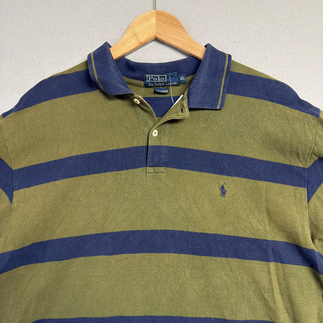 Vintage Ralph Lauren Olive and Blue Polo Shirt Size XL