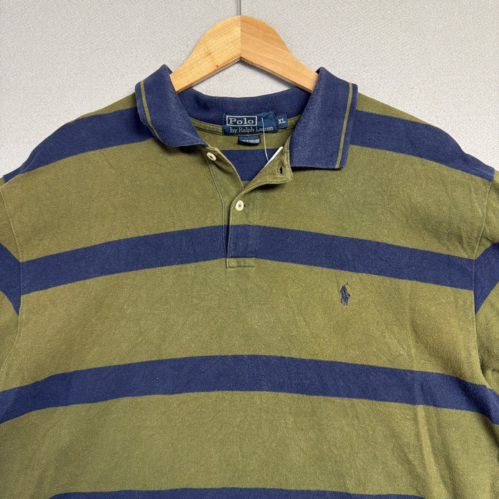Vintage Ralph Lauren Olive and Blue Polo Shirt Size XL
