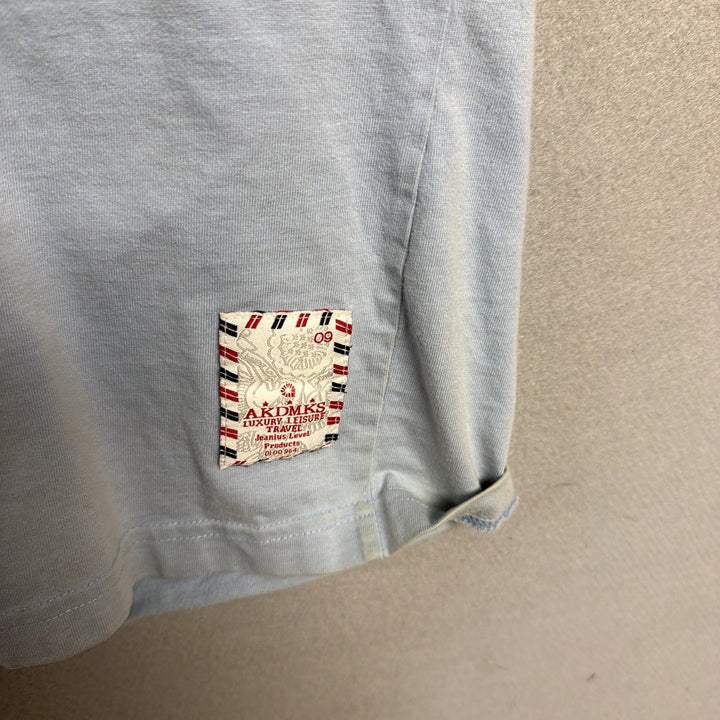 Vintage AKDMKS Travel Stamps T Shirt Size XL
