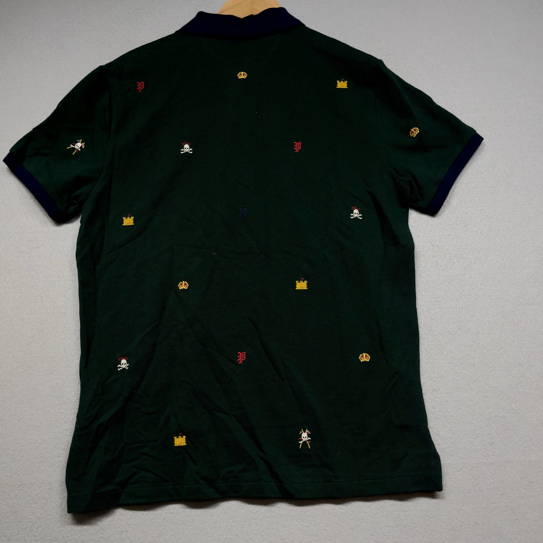 Polo Ralph Lauren Skull and Crown Embroidered Polo Shirt size Medium
