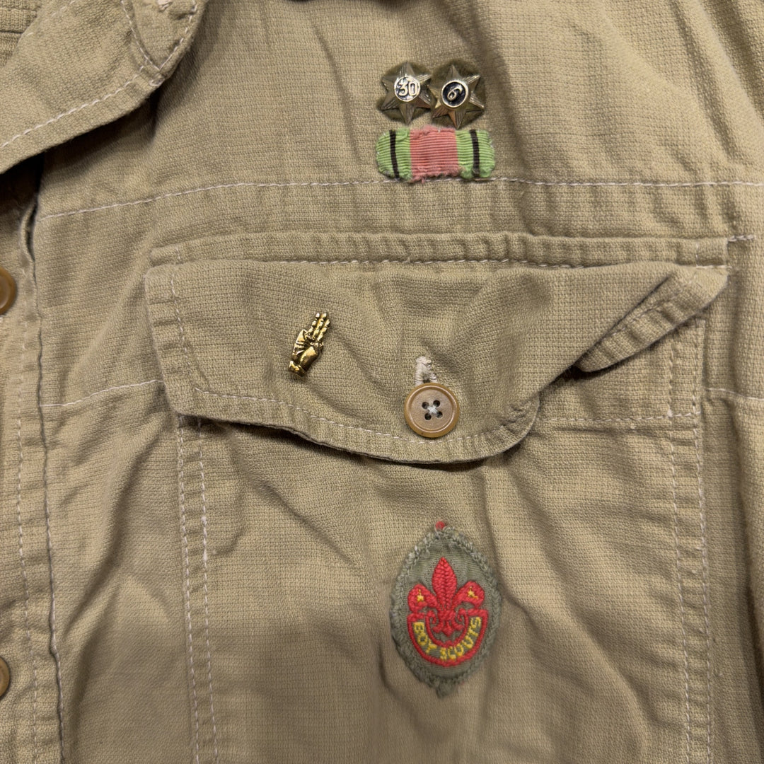 Vintage 50s Boy Scouts UK Button Down Shirt Size  Medium