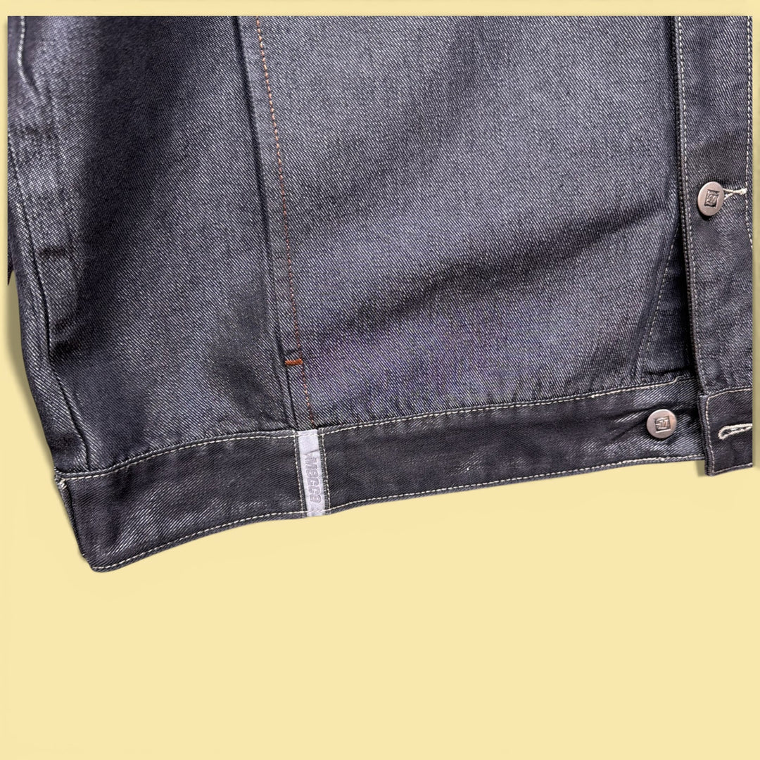 Vintage Mecca Shiny Denim Y2K 2000s Denim Jacket Size XXL
