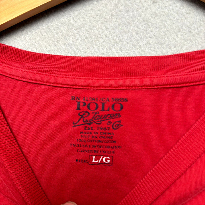 Polo Ralph Lauren Men's Red Long Sleeve Shirt Size Large