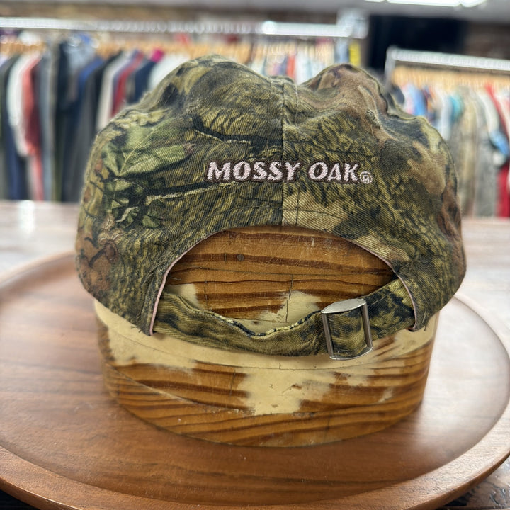 Vintage Y2K Mossy Oak Pink Logo Strap back Hat
