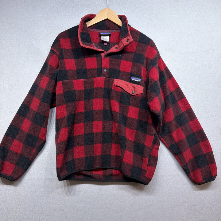 Patagonia Buffalo Check Plaid Snap T Fleece Sweater Jacket Size Medium