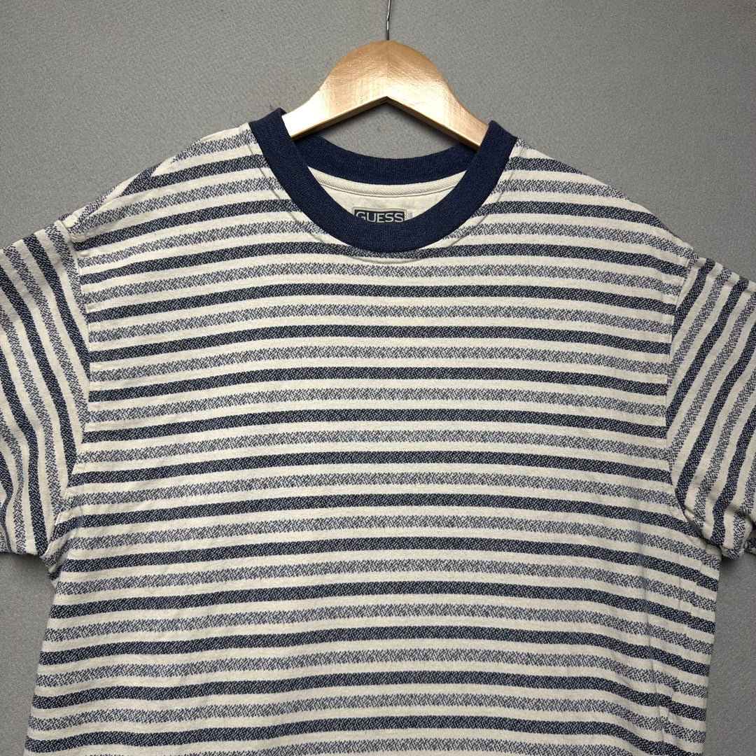 Vintage Guess Jeans Striped T Shirt Size Large