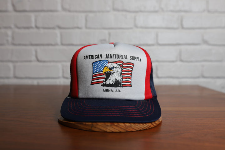 80s american janitorial supply trucker hat