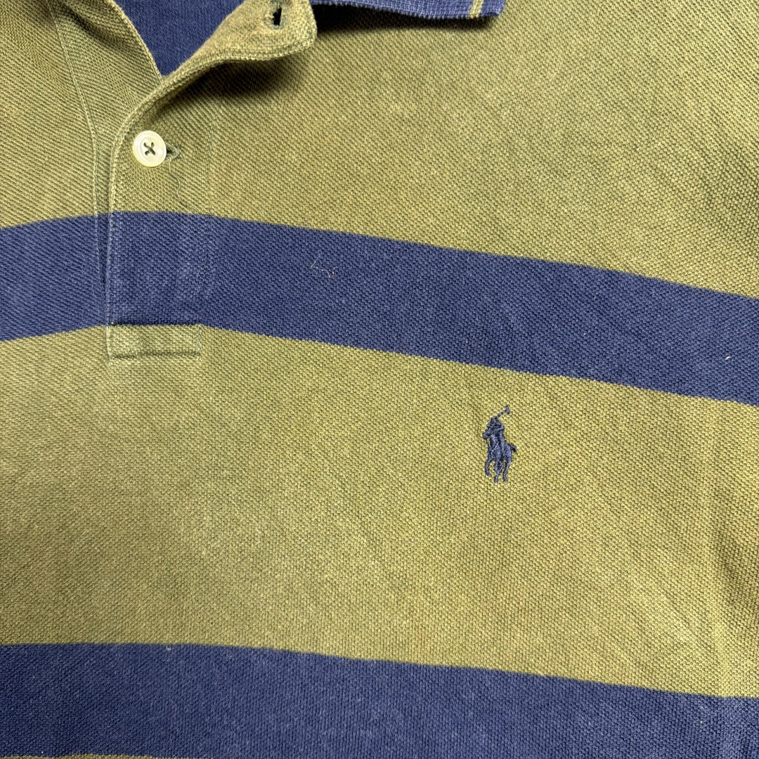 Vintage Ralph Lauren Olive and Blue Polo Shirt Size XL
