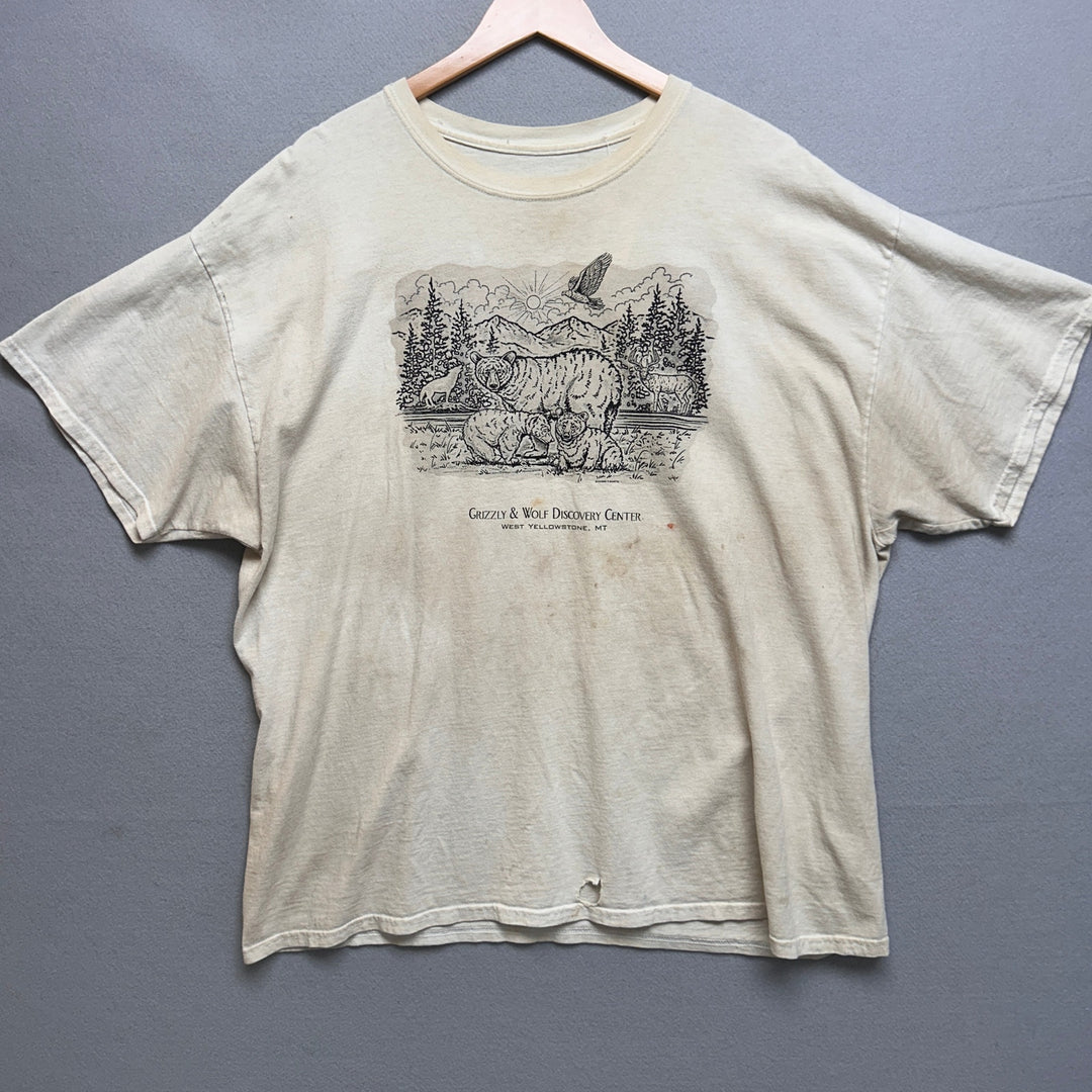 Vintage Grizzly and Wolf Discovery Center T Shirt Size XXL