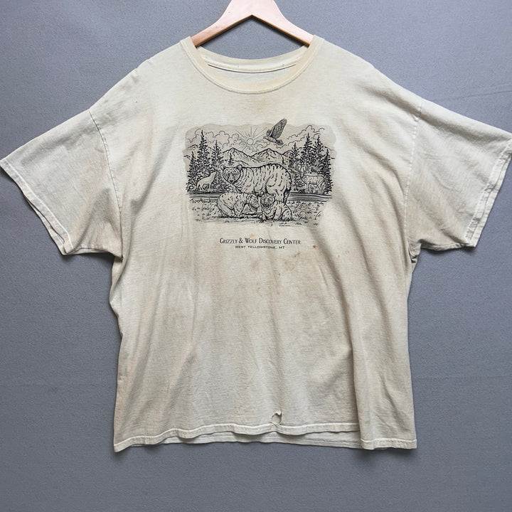 Vintage Grizzly and Wolf Discovery Center T Shirt Size XXL