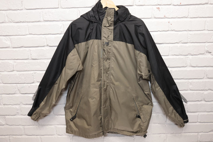2000s Vintage Helly Hansen Black and Green Jacket Size Medium
