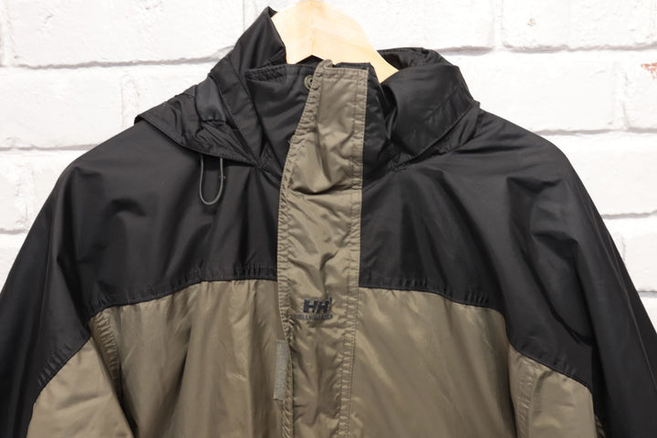 2000s Vintage Helly Hansen Black and Green Jacket Size Medium