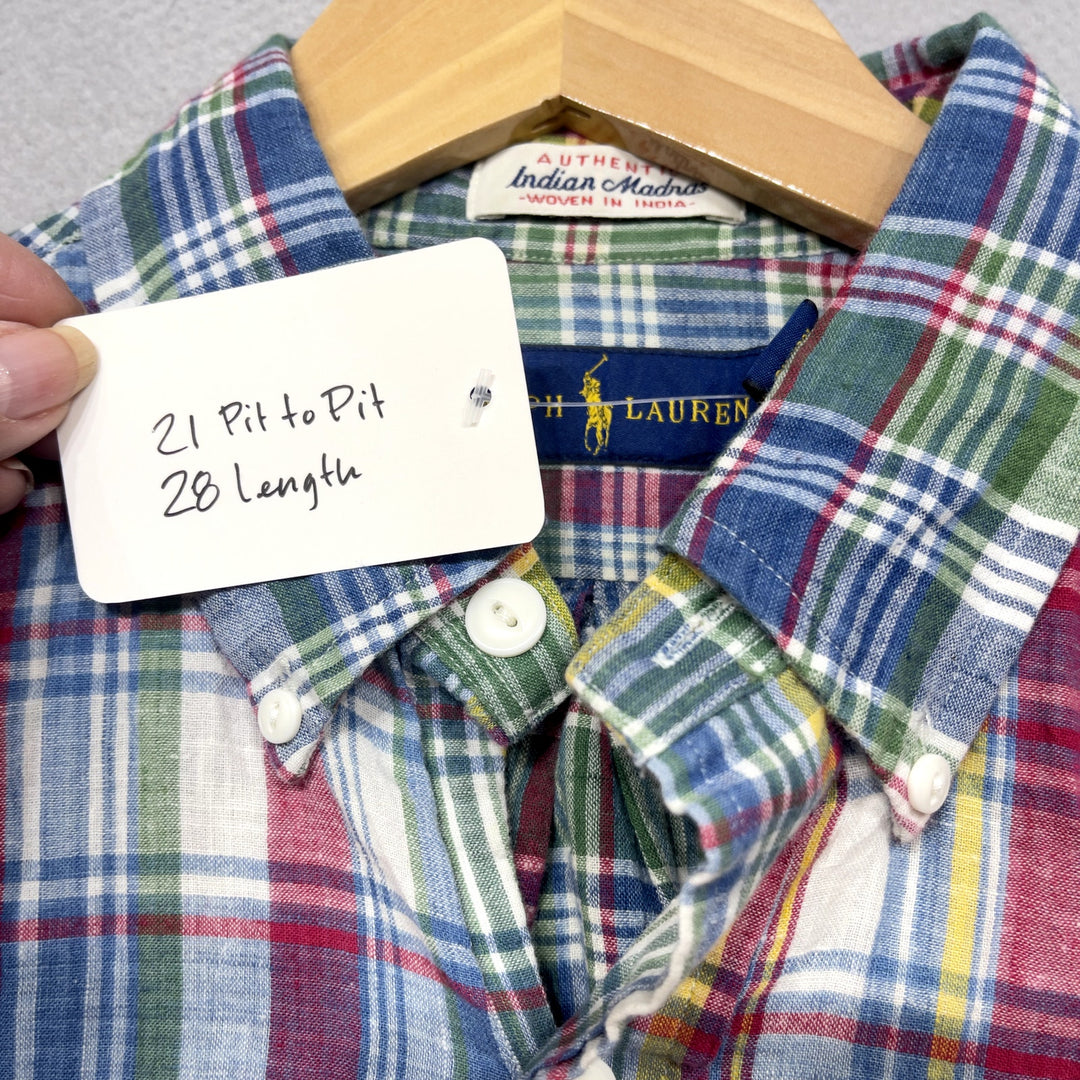 Polo Ralph Lauren Indian Madras Plaid Shirt Size Small