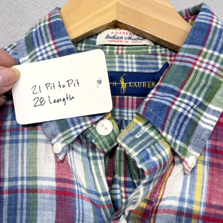Polo Ralph Lauren Indian Madras Plaid Shirt Size Small