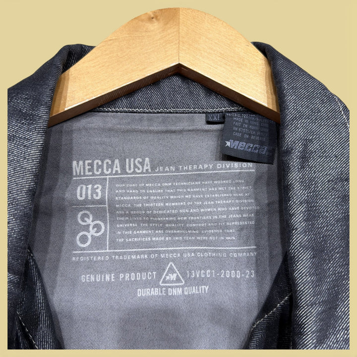 Vintage Mecca Shiny Denim Y2K 2000s Denim Jacket Size XXL