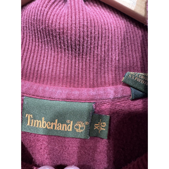 Vintage Timberland Burgundy Quarter Zip Sweatshirt Size XL