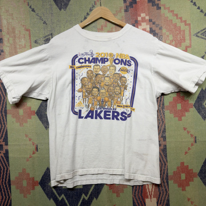 Adidas Lakers Champions Caricature Vintage T Shirt Size Medium 2000s