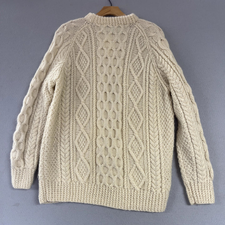 Vintage John Molloy Irish Wool Cable Knit Sweater Size Medium