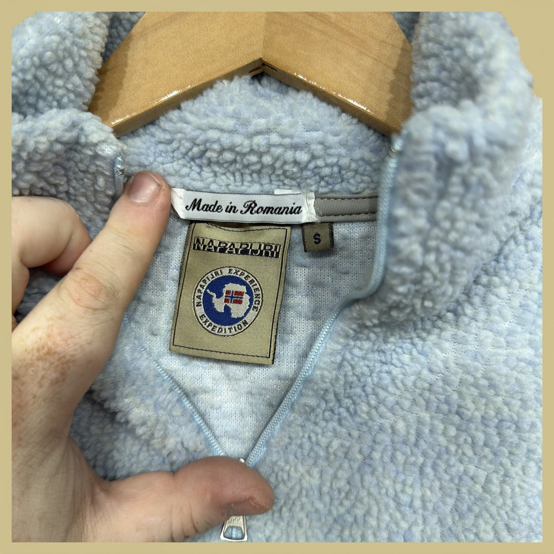 Vintage Napapijri Womens  Blue Fleece Jacket Size Small