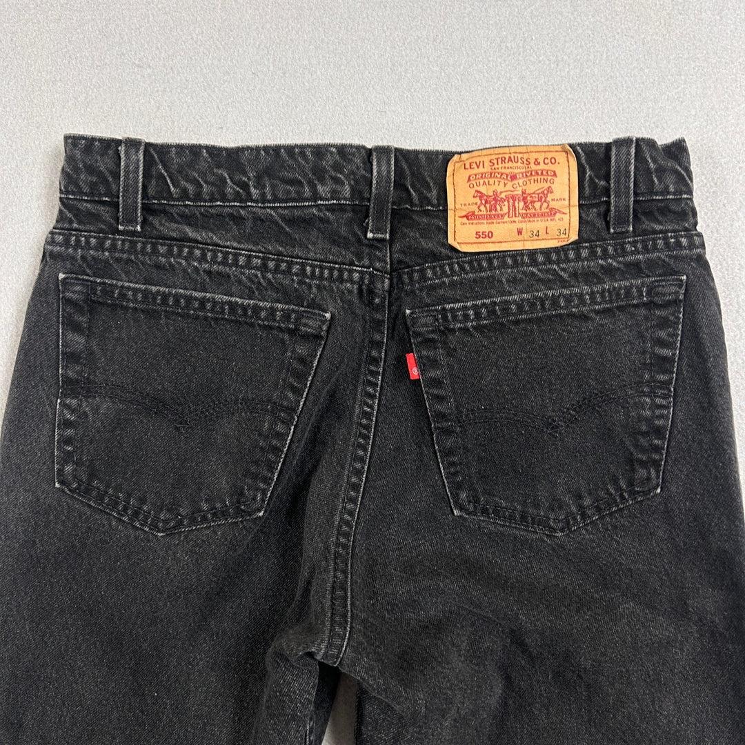 Vintage Levi's 550 Made in USA Black Jeans Size 32