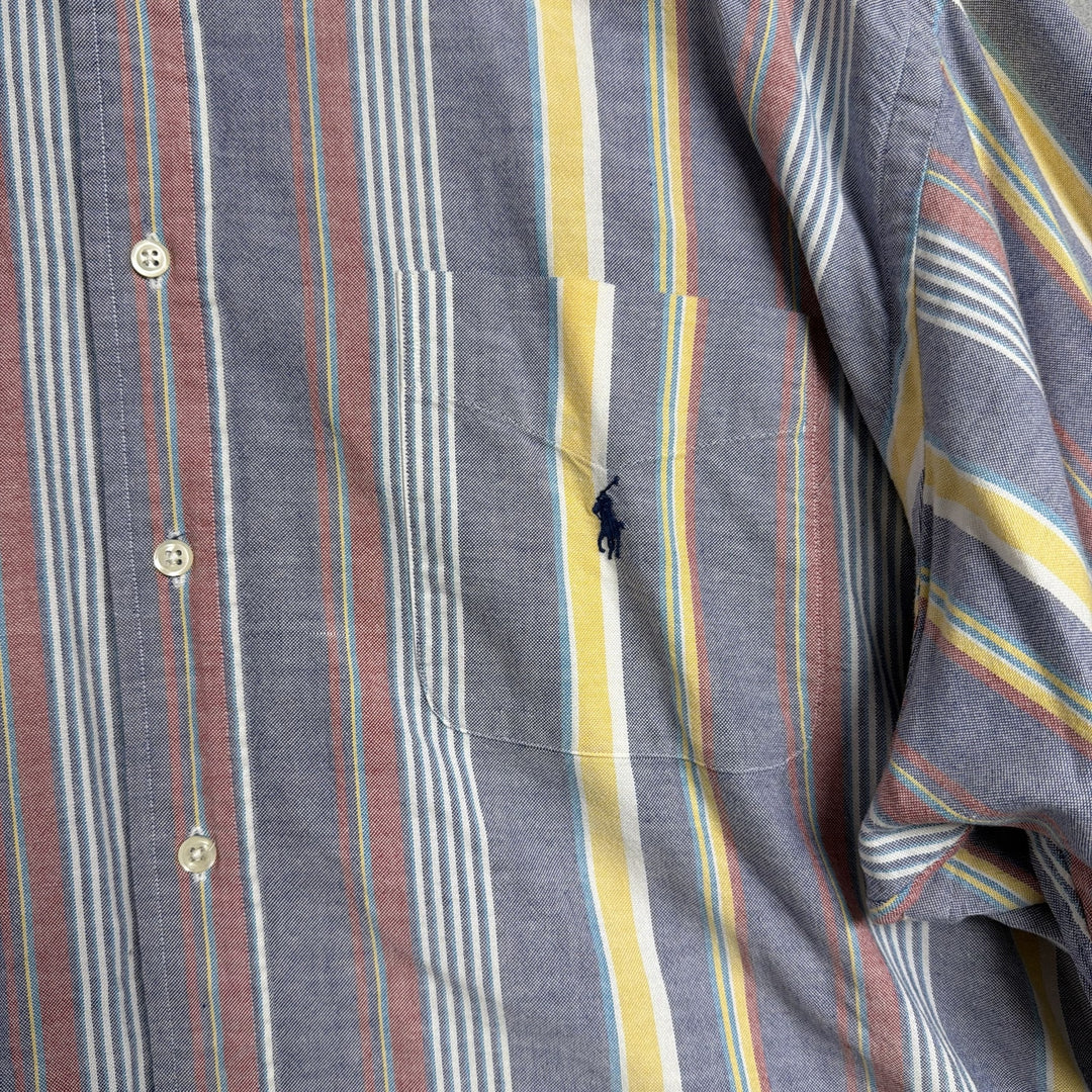 Vintage Polo Ralph Lauren Big Shirt Striped Button Down Shirt Size XL
